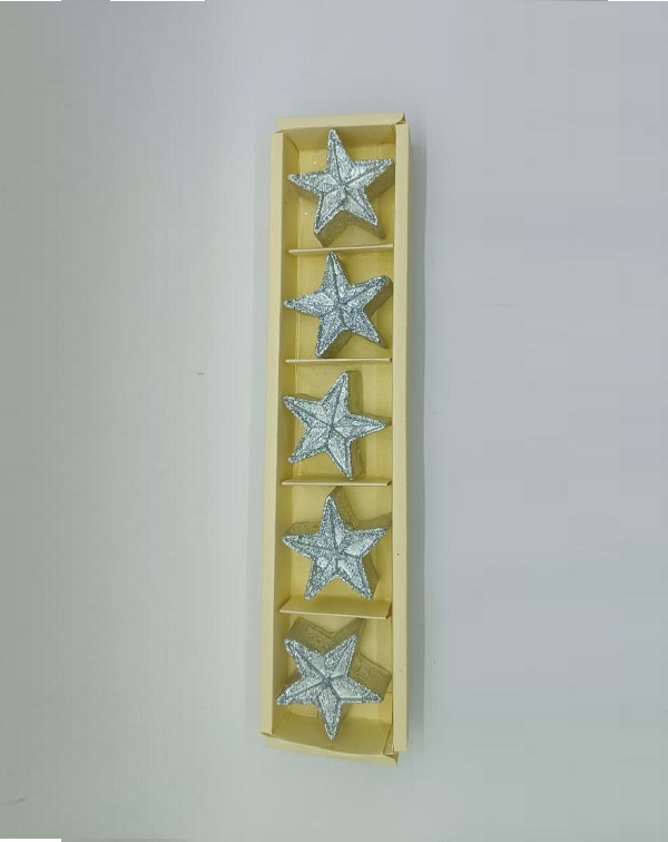 Star Floating Candles Silver Pack of 2 For Diwali Gifts